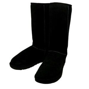 UGG~ Classic Tall, WOMEN'S SUEDE SHEARLING BOOTS~BLACK~8M